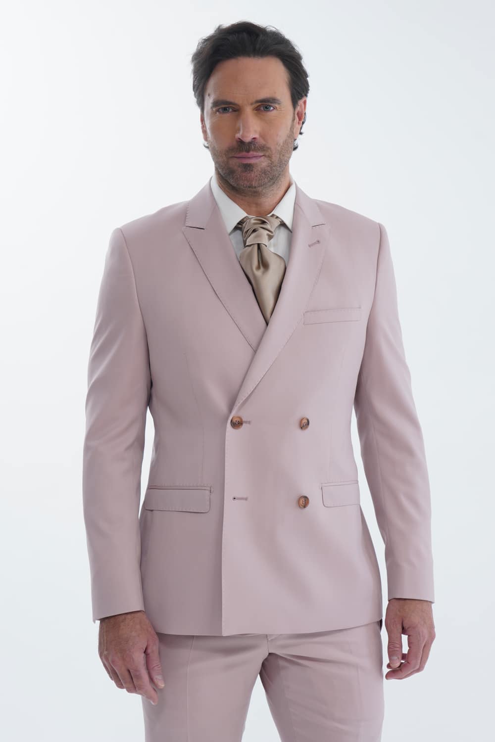 Costume sur-mesure croisé - Rose poudré