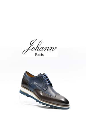 Basket de ville Richelieu bi-color bleu et marron