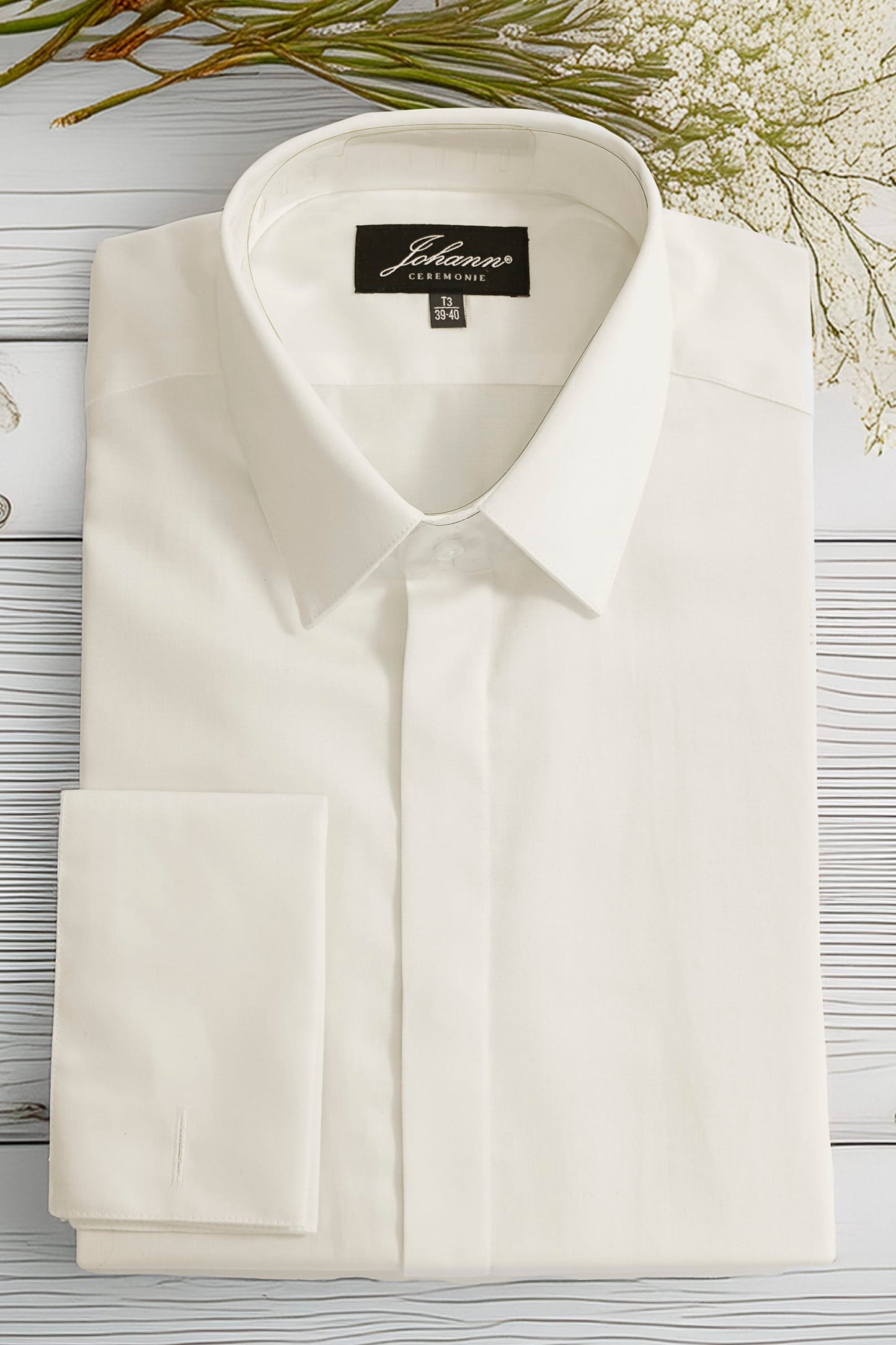 Chemise Cérémonie - Col classique poignet mousquetaire - Ivoire