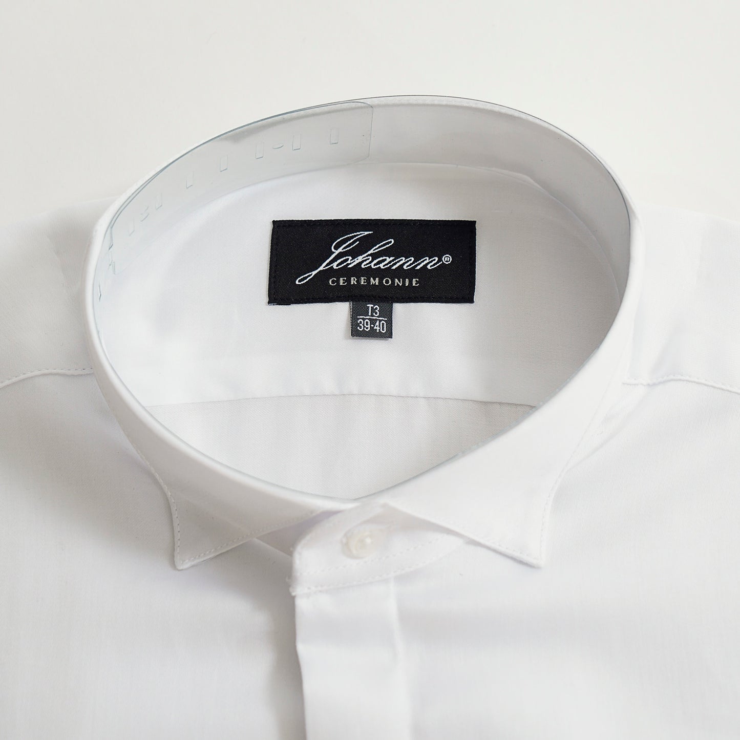 Chemise Cérémonie - Col cassé poignet mousquetaire - Blanche