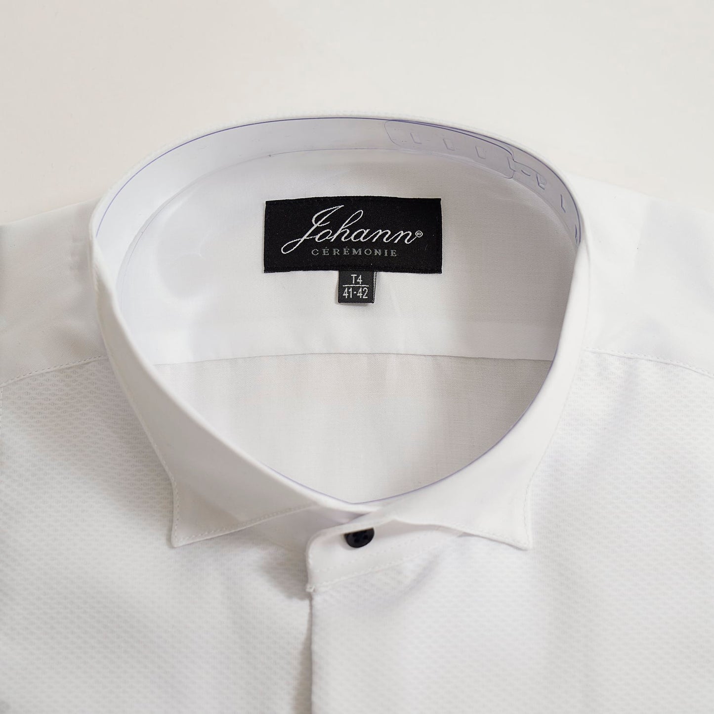Chemise Cérémonie - Col cassé à plastron - Blanche