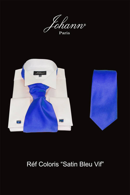 Ascot / Lavallière – Cravate – Nœud Papillon Bleu dur