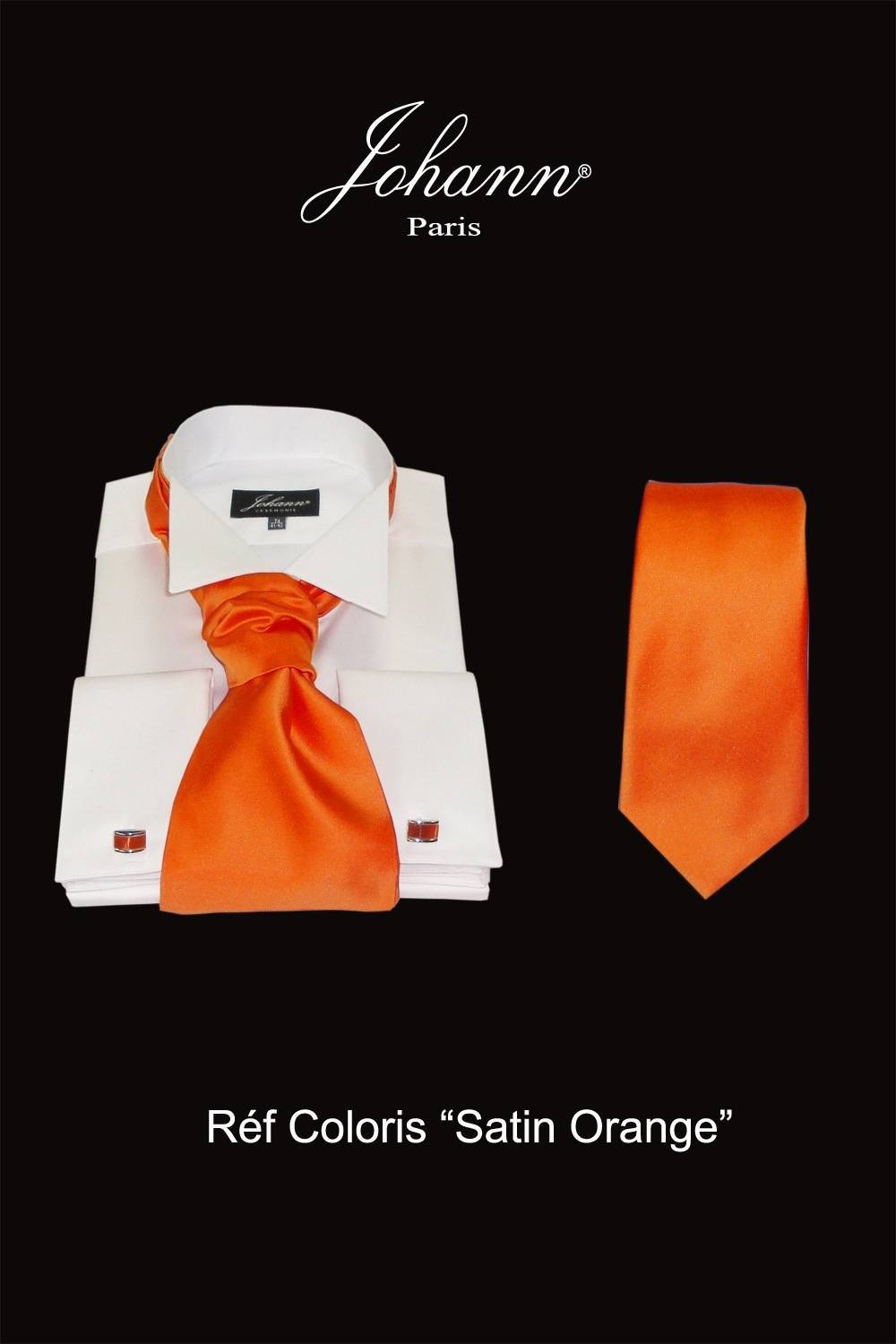 Ascot / Lavallière – Cravate – Nœud Papillon Orange