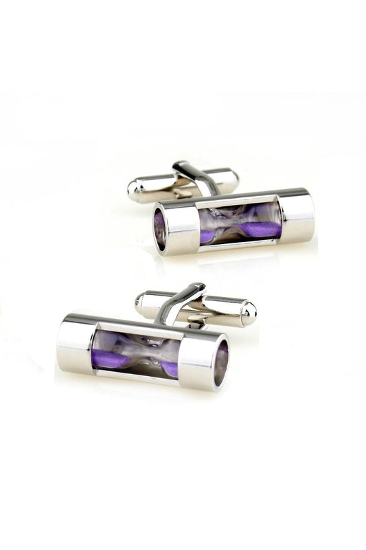 Bouton de manchette Sablier Mauve