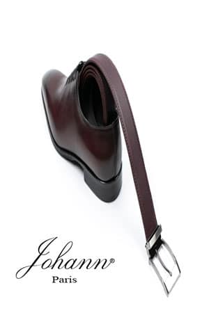 Ceinture cuir de vachette Bordeaux