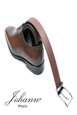 Ceinture cuir de vachette Cognac