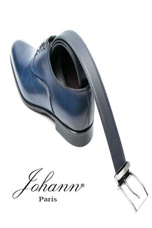 Ceinture cuir de vachette Marine