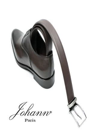 Ceinture cuir de vachette marron