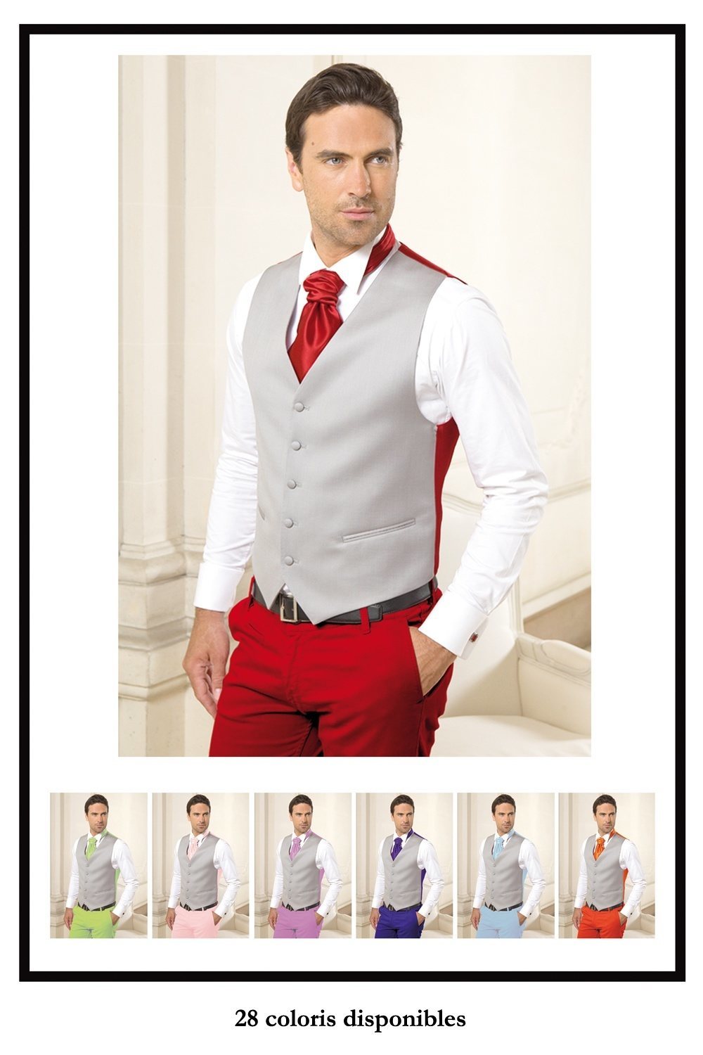 Veste Genova (ouverte courte) et Pantalon rouge et  gilet