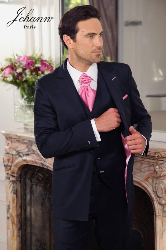 Costume avec Gilet Marine nuit & Rose