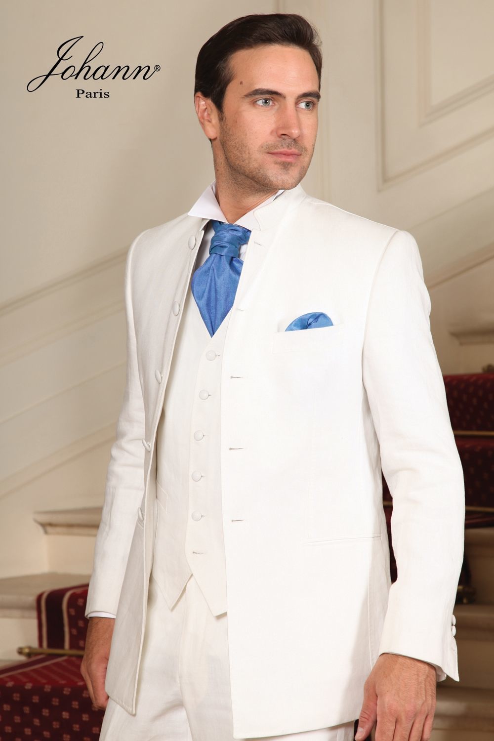 Gilet soie sauvage uni Blanc