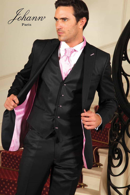 Costume avec Gilet Noir & Rose