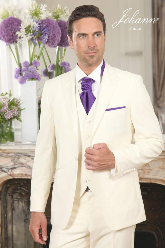 Costume avec gilet Ivoire et Violet