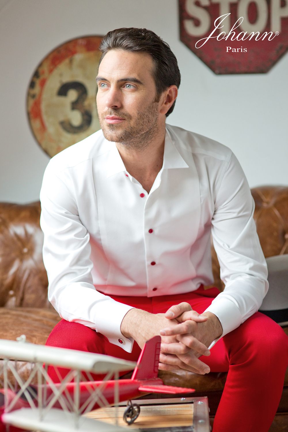 Veste Genova (ouverte courte) et Pantalon rouge et  gilet