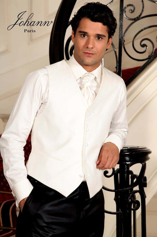 Gilet soie tissée Ivoire