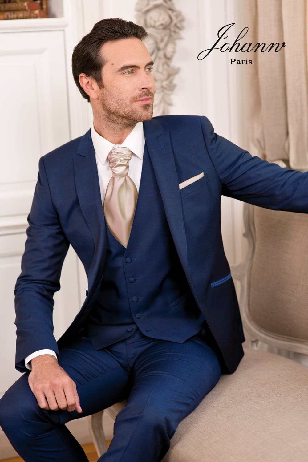 Costume mariage Parigi Bleu Roi avec Gilet