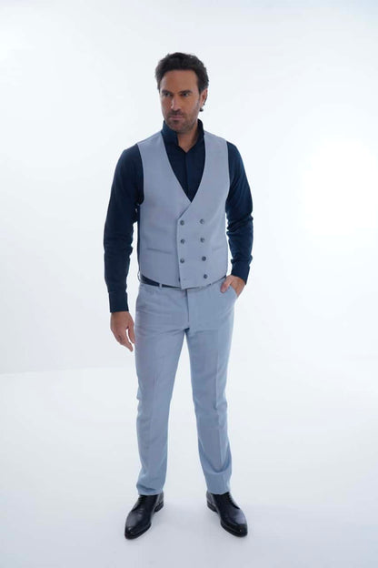 Costume sur mesure - 3 pièces bleu ciel