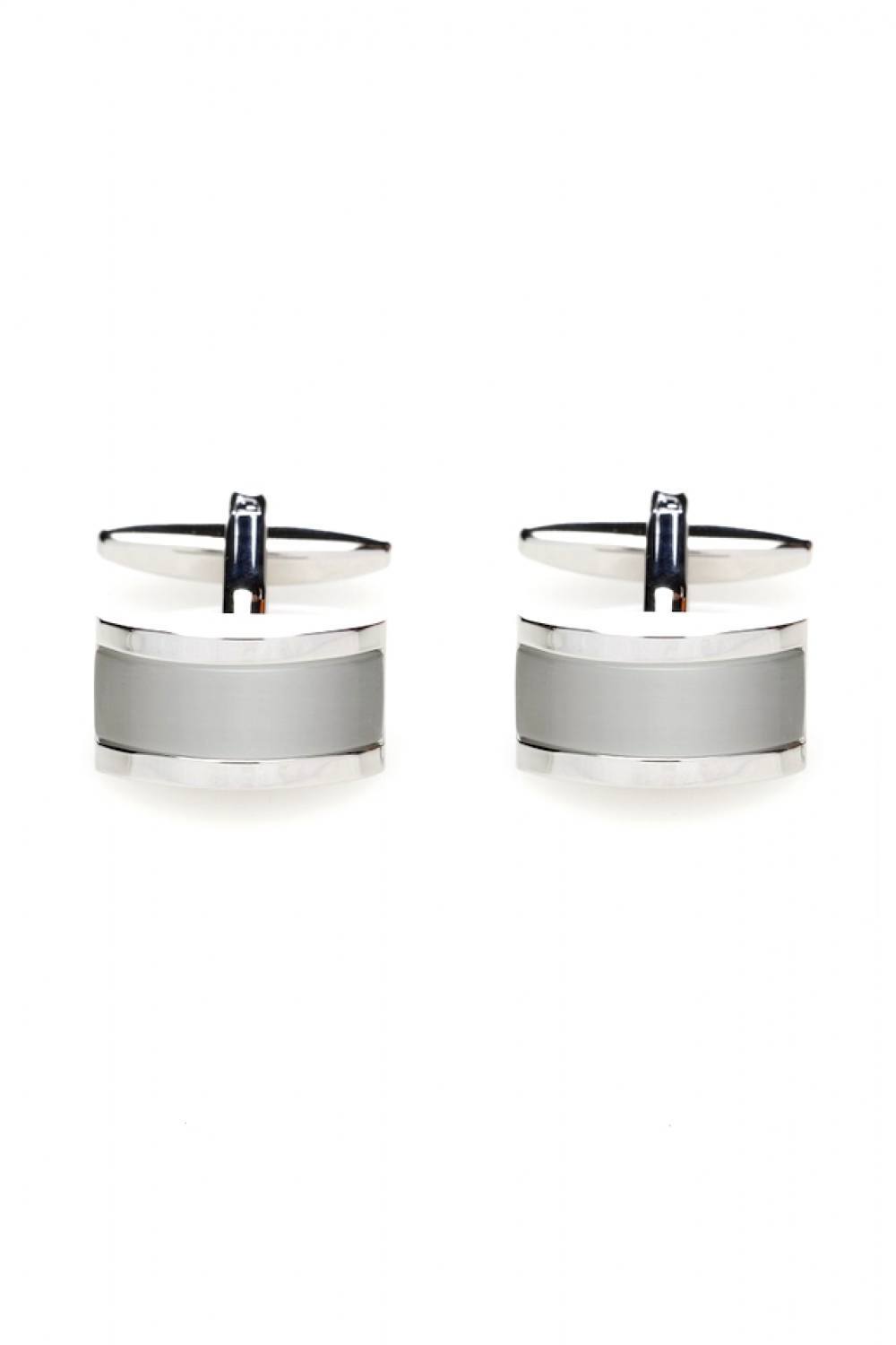 Boutons de manchette Demi-lune gris argent