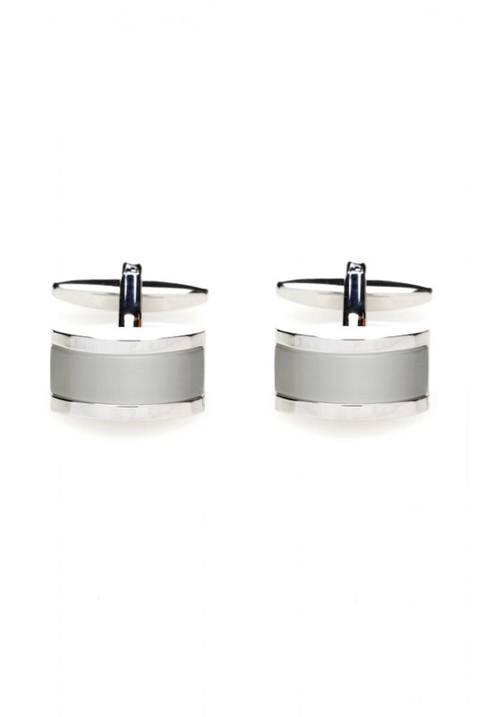 Boutons de manchette Demi-lune gris argent