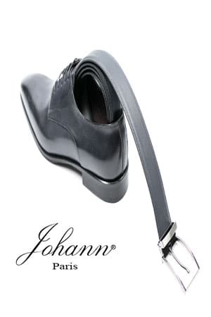 Ceinture cuir de vachette grise