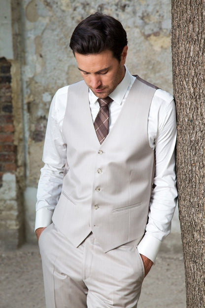 Costume ville avec gilet beige clair